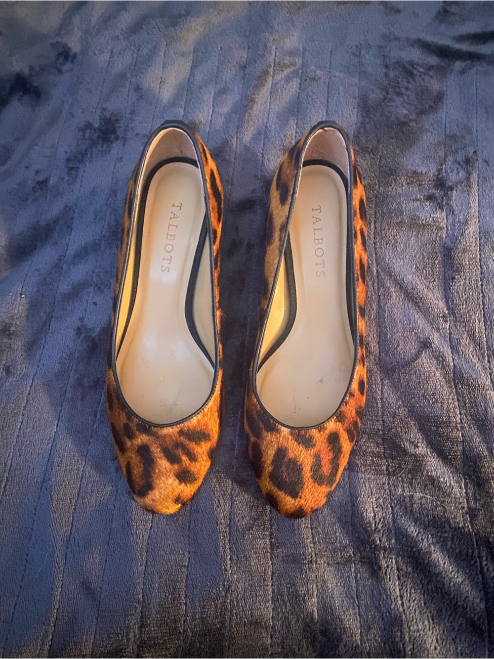 Talbots Leopard-Print Heels in Brown and Black